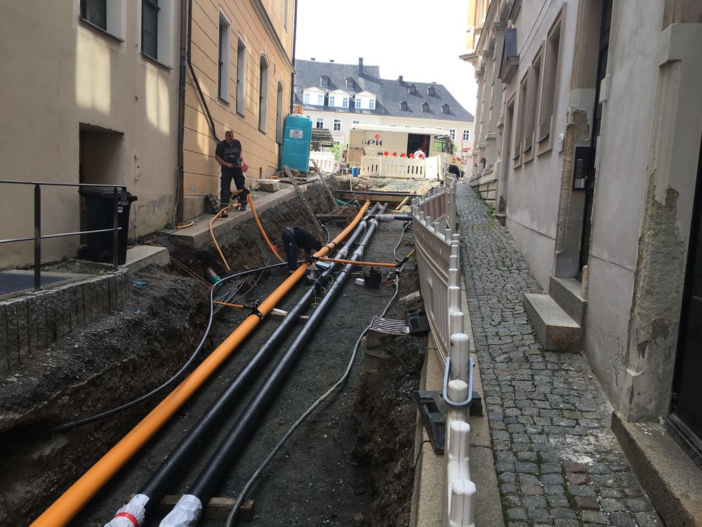 Leitungsgraben in einer Ortsdurchfahrt